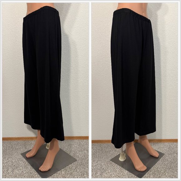 Bryn Walker Women’s Medium Black Ankle Length Straight Leg Modal Pants - Picture 3 of 6